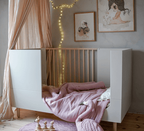 łóżko niemowlęce rosnące razem z dzieckiem basic woodluckdesign